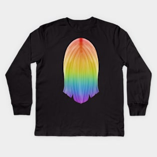 Long Rainbow Hair Kids Long Sleeve T-Shirt